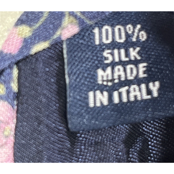 Paul Frederick Floral Print Silk Tie Mens Necktie Blue Pink 3" x 62" - Picture 8 of 9